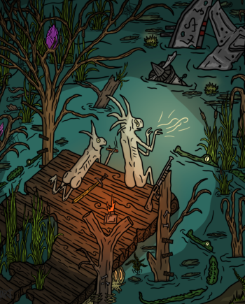 'Late Nights In The Swamp' Print (20"x20")